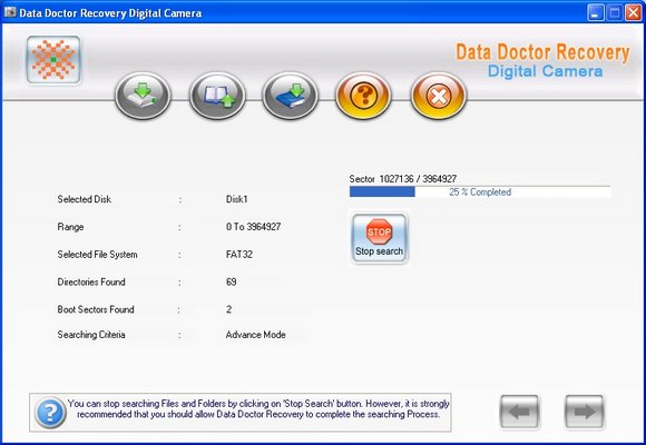 Screenshot of Restore Digital Camera Deleted Pictures