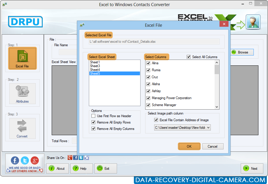 Excel to Windows Contacts Converter