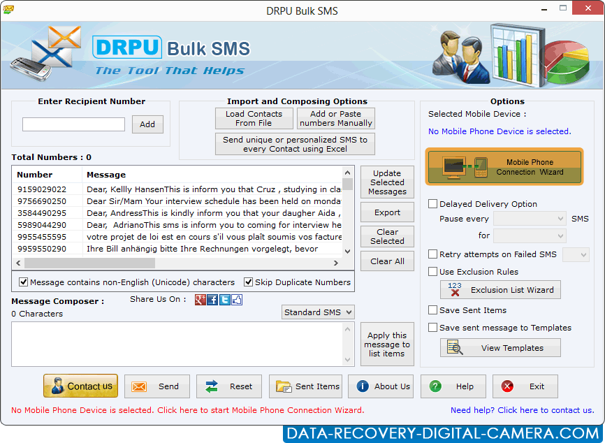 Bulk SMS Software for GSM Mobile Phones