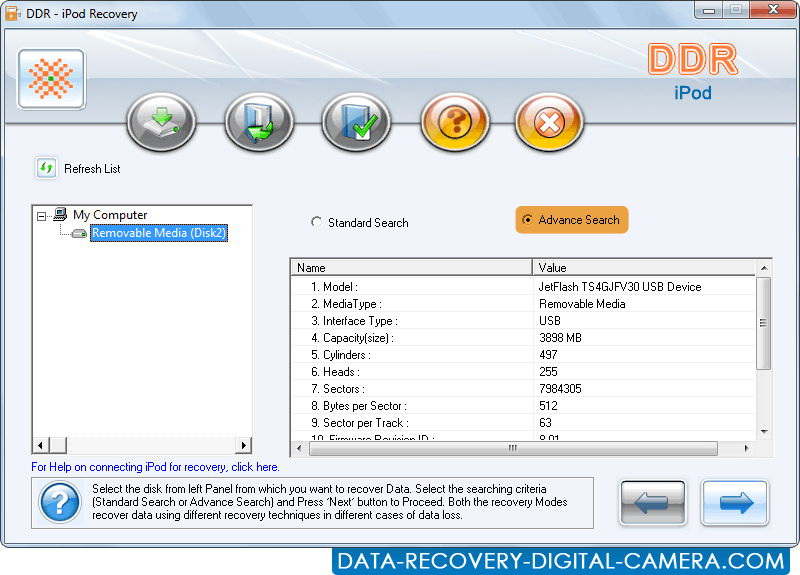 software di recupero di dati del iPod