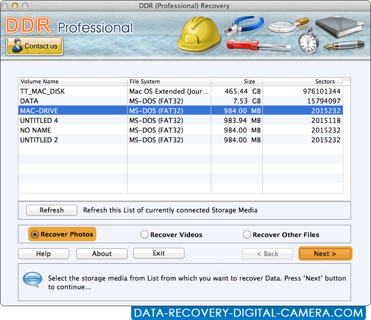 Mac Data Recovery for DDR Professional