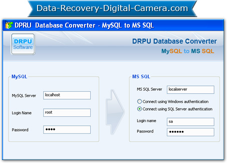 MySQL ao conversor Screenshot da base de dados de MSSQL