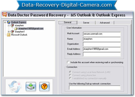 Outlook和Outlook Express的密码恢复软件截图