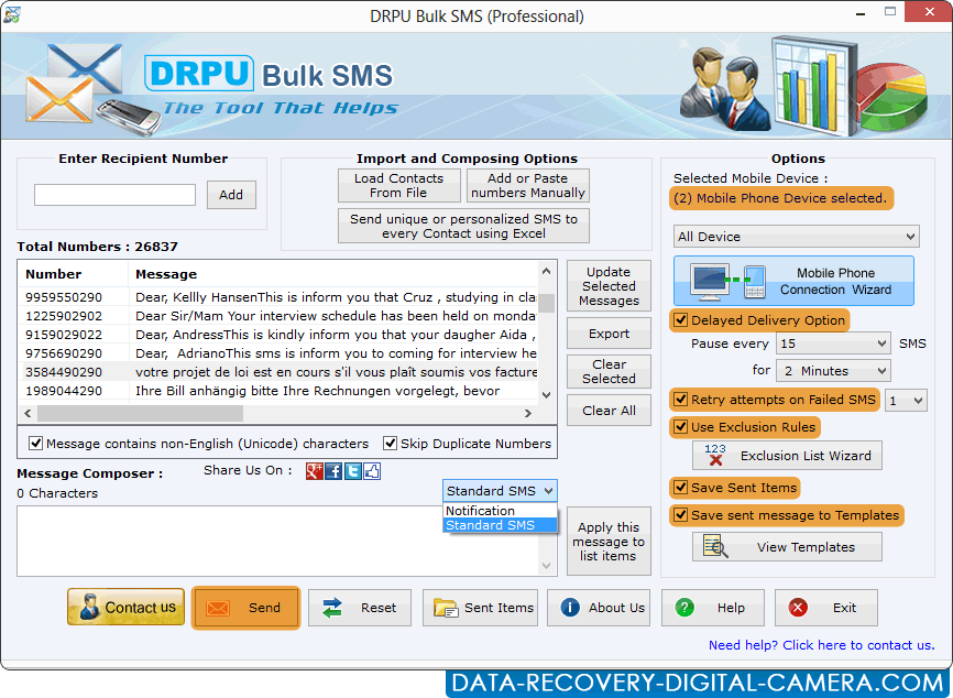 Bulk SMS Software - Professional