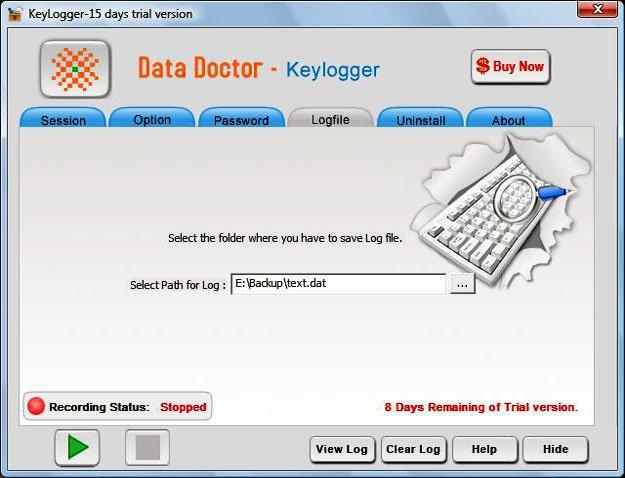 Screenshot of Keyboard Monitoring Utility