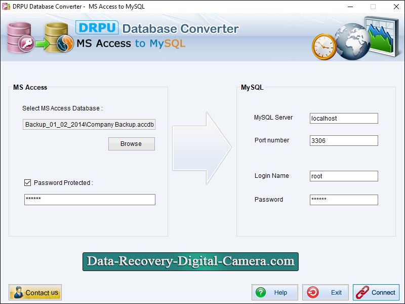 MS Access to MySQL DB migrate tool converts MS Access database to MySQL server