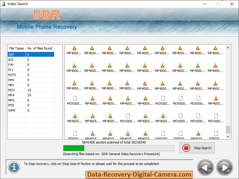 Screenshot of Data Recovery for Mobile Phone