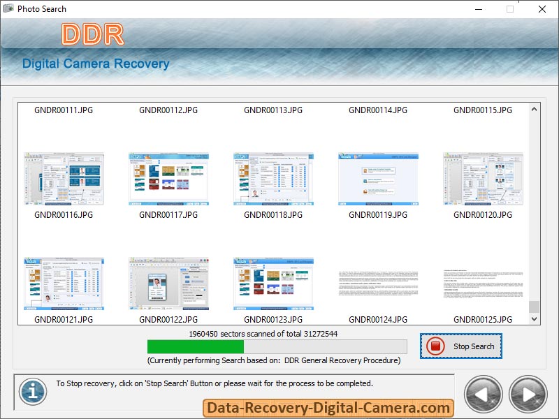 Screenshot of Data Recovery Digital Camera