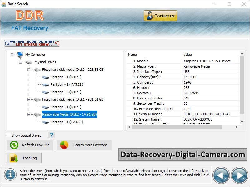Screenshot of Windows Partition Recovery Software