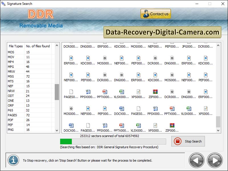 Screenshot of Removable Media Data Recovery Software
