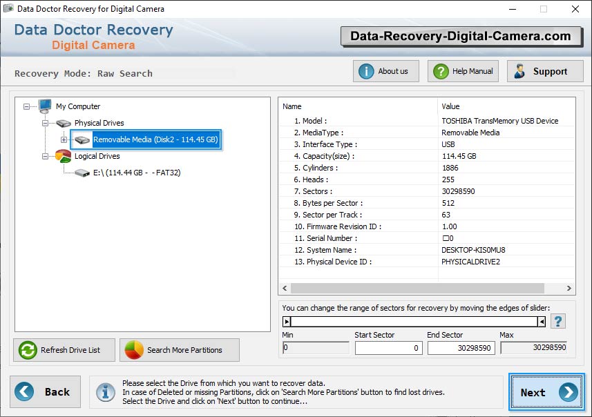 Software De la Recuperación De los Datos De la Cámara fotográfica De Digital Software De la Recuperación De los Datos De la Cámara fotográfica De Digital