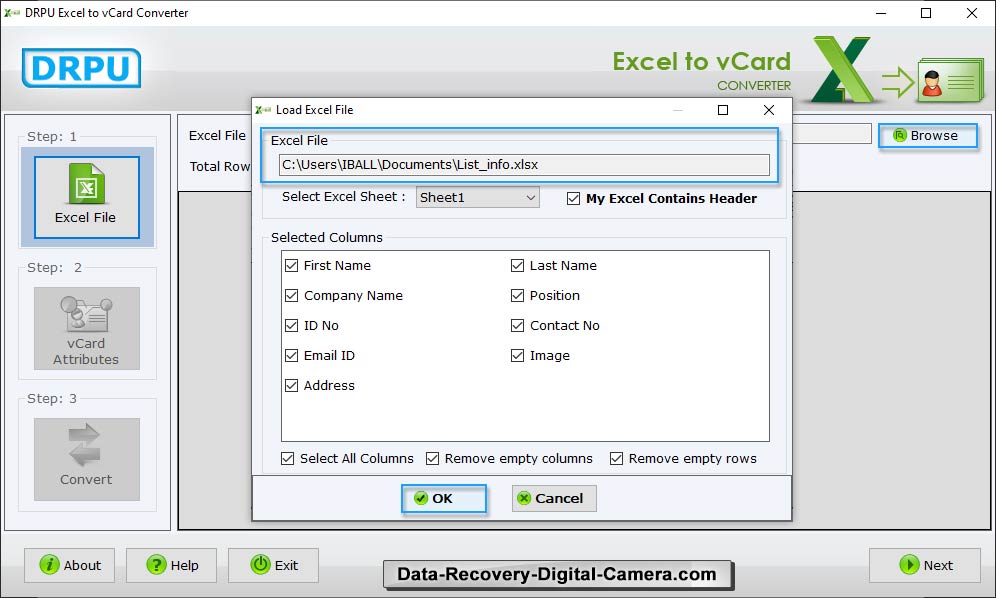 Excel to vCard Converter