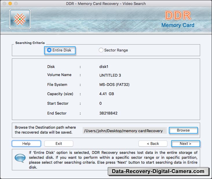 Select entire disk