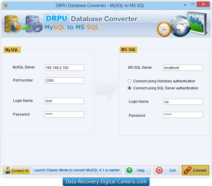 MySQL базы данных для MSSQL конвертер