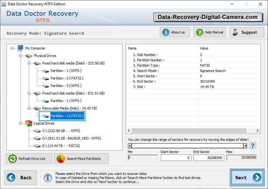 Software De la Recuperación De los Datos De la Partición de NTFS Software De la Recuperación De los Datos De la Partición de NTFS