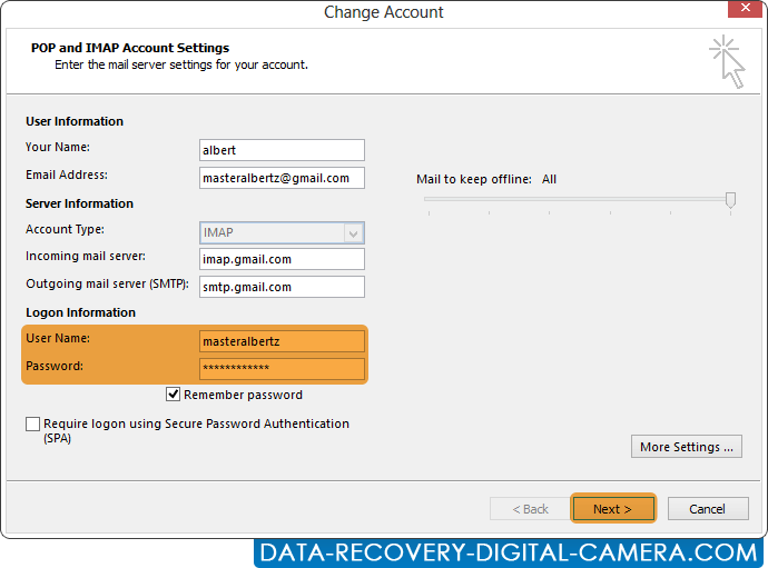 Change account