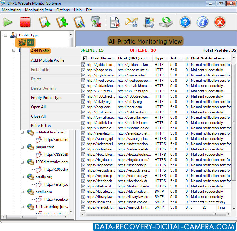 Add profile monitoring view