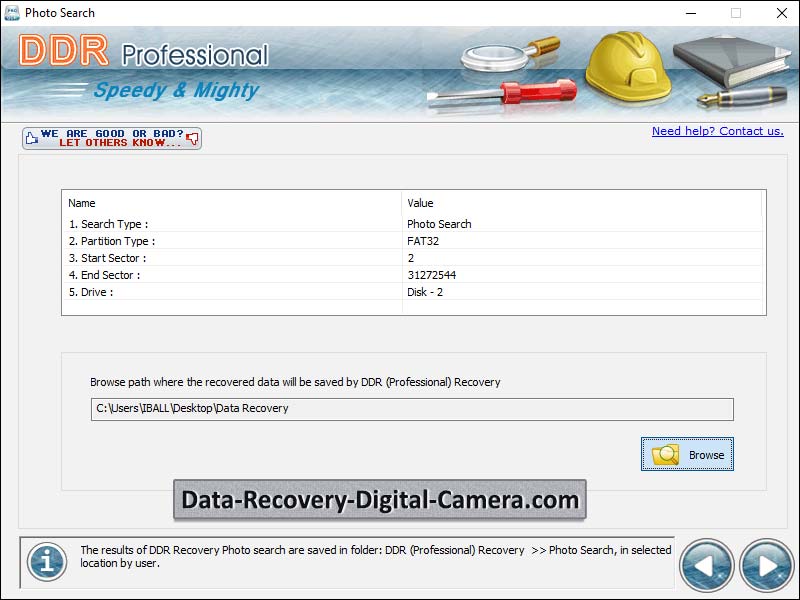 Screenshot of Digital Photo Recovery 2.0.0.8