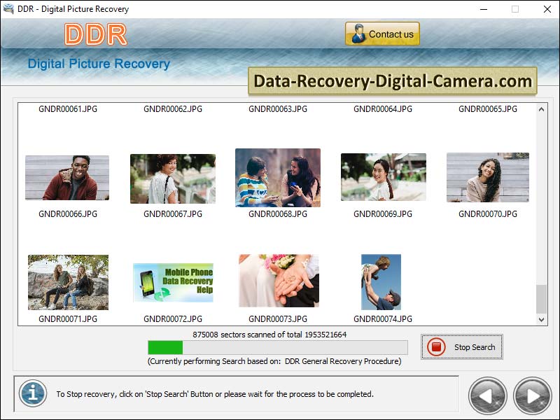 Screenshot of Image Recovery Software